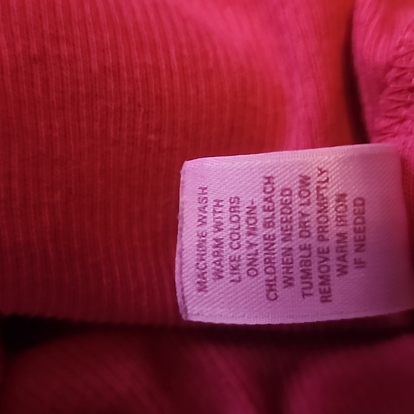 Pink VS I Only Sleep In Pink Ribbed Racerback Tank Top. Size: S - Picture 6 of 8